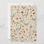 Rustic Boho Garden Flowers Wedding Kaart (Achterkant)