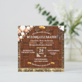 Rustic Boho Golden Glitter Dream Catcher Wedding Kaart (Staand voorkant)