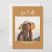 Rustic Boho Graduation Photo Party Invitation (Devant)
