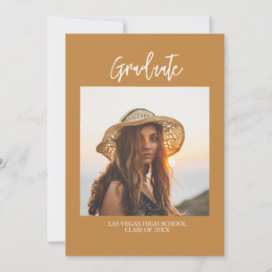 Rustic Boho Graduation Photo Party Invitation (Devant)