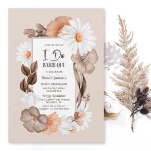 Rustic Boho Herfst Floral I do Barbecue Verloving Kaart