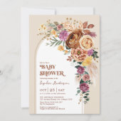 Rustic Boho Herfst Garden Floral Baby shower Kaart (Voorkant)