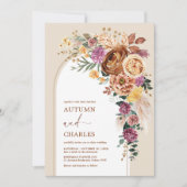 Rustic Boho Herfst Garden Floral Wedding Kaart (Voorkant)