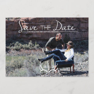Rustic & Boho   Herten Gewei   Save The Date Foto Kaart