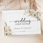Rustic Boho Ivory Floral Mariage Livre d'invité