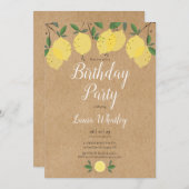 Rustic Boho Lemons Birthday Party Kaart (Voorkant / Achterkant)