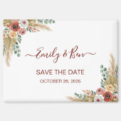 Rustic Boho Magnet Save the Date (Recto)