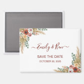 Rustic Boho Magnet Save the Date Magneet (Voorkant / Achterkant)
