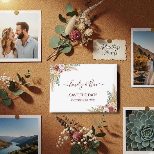 Rustic Boho Magnet Save the Date Magneet