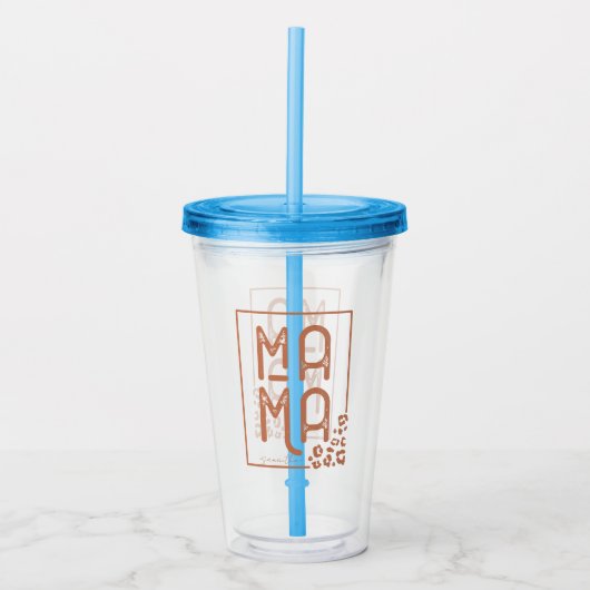 Rustic Boho Mama Acryl Drinkbeker (Voorkant)