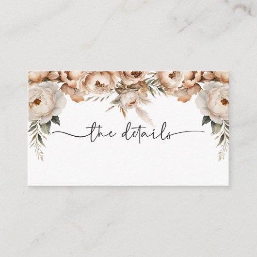 Rustic Boho Mariage Détails Carte de boîtier (Devant)