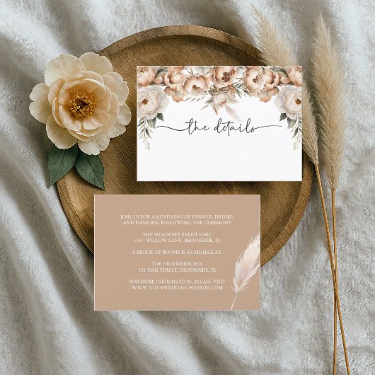 Rustic Boho Mariage Détails Carte de boîtier