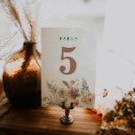 Rustic Boho Mariage Numéro de table<br><div class="desc">Prenez l'esprit de votre journée spéciale avec ces belles cartes de numéro de table de style boho. Elles présentent un superbe design floral de tons terre,  ce qui en fait l'ajout parfait à n'importe quelle table mariage. Objets correspondants dans notre magasin Cava Party Design.</div>
