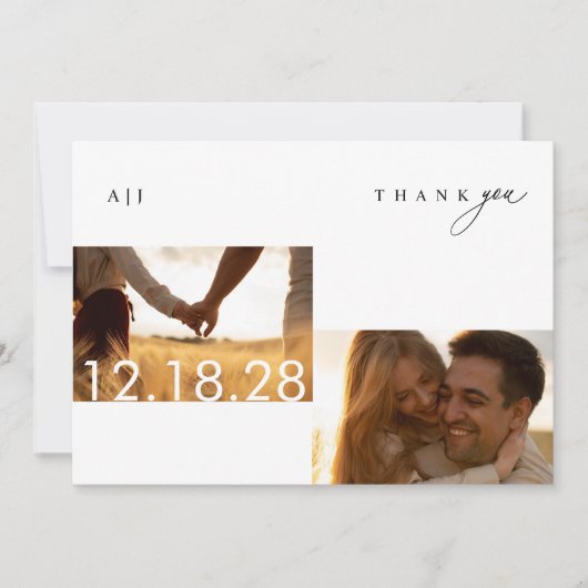 Rustic Boho Mariage photo Carte de remerciements (Devant)