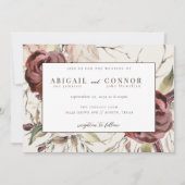 Rustic Boho Marsala Cream Floral Invitation (Devant)