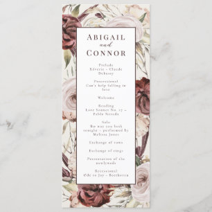 Rustic Boho Marsala Cream Floral Programma