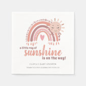 Rustic Boho - minimalistisch roze Baby shower Servet (Voorkant)