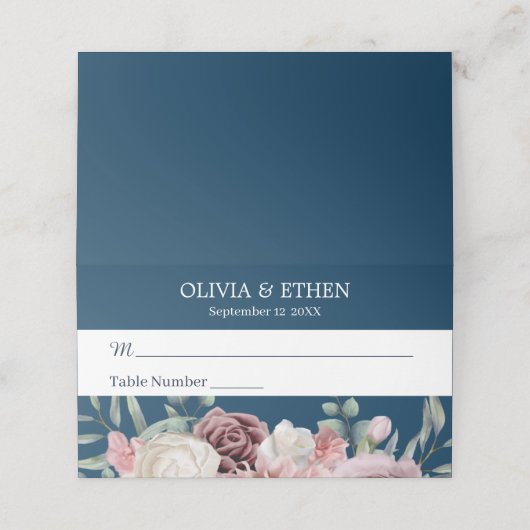Rustic Boho navy blue card (Buitenkant ongevouwen)