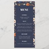 Rustic Boho Navy Rust French Country Wedding Menu (Voorkant)