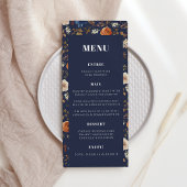 Rustic Boho Navy Rust French Country Wedding Menu