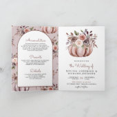 Rustic Boho Neutral Pumpkin Floral QR Code Wedding (Binnen)