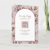 Rustic Boho Neutral Pumpkin Floral QR Code Wedding (Achterkant)
