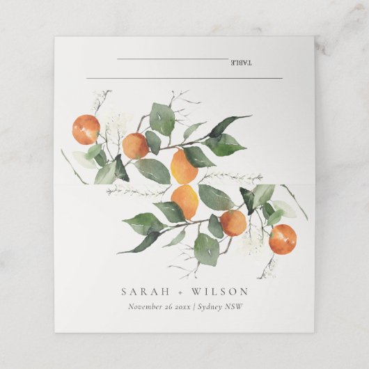 Rustic Boho Oranje Blossom Botanical Wedding (Buitenkant ongevouwen)