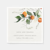 Rustic Boho Oranje Blossom Botanical Wedding Servet (Voorkant)