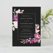 Rustic Boho Paars Pink Floral Vrijgezellenfeest Kaart (Staand voorkant)