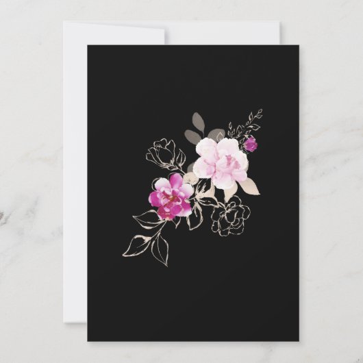 Rustic Boho Paars Pink Floral Vrijgezellenfeest Kaart (Achterkant)