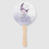 Rustic BOHO Paarse Waterverf Crescent Moon Handwaaier (Voorkant)