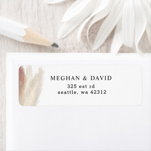 Rustic Boho Pampas Grass Blush Weddenschap Label (Insitu)