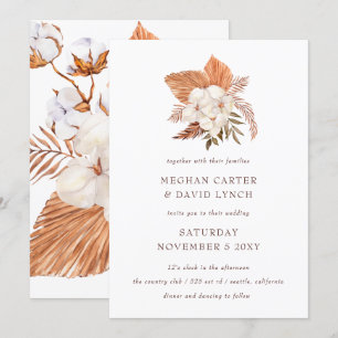 Rustic Boho pampas Grass Floral Woede Kaart