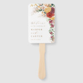 Rustic Boho Pampas Grass Flower Wedding Programme Handwaaier (Voorkant)