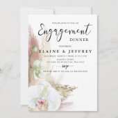Rustic Boho Pampas Grass Orchid Engagement Party Kaart (Voorkant)