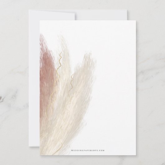 Rustic Boho Pampas Grass Orchid Save the Date Aankondiging (Achterkant)