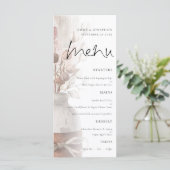 Rustic Boho Pampas Grass Overlay Wedding Menu (Staand voorkant)