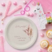 Rustic Boho Pampas Grass Wedding  Papieren Bordje (Feest)