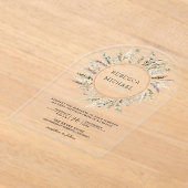 Rustic Boho Pampas Grass Wreath Ampersand Wedding Acryl Uitnodigingen (Laagn)