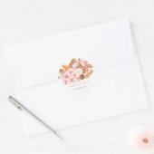 Rustic Boho Pampas Orchids Cotton Blush Wedding Ronde Sticker (Envelop)