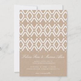 Rustic Boho Pattern faux kraft, white Kaart