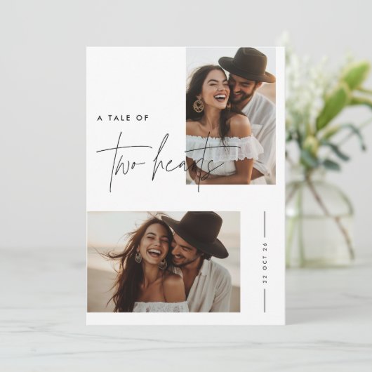 Rustic Boho Photo Wedding Invitation (Debout devant)