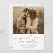 Rustic Boho Photo Wedding  Save The Date (Voorkant)