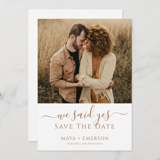 Rustic Boho Photo Wedding  Save The Date (Voorkant / Achterkant)