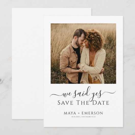 Rustic Boho Photo Wedding  Save The Date (Voorkant / Achterkant)