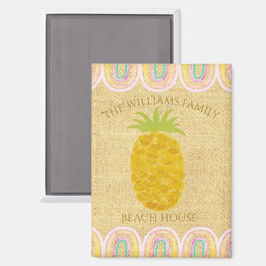 Rustic Boho Pineapple Magneet (Voorkant / Achterkant)