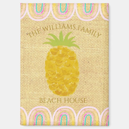 Rustic Boho Pineapple Magneet (Voorkant)