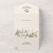 Rustic Boho Plum Floral Bouquet Arch Wedding All In One Uitnodiging (Buitenkant)