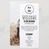 Rustic Boho Programme de mariage de la grange avec (Devant / Derrière)
