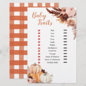Rustic Boho Pumpkin Baby shower Baby Traits Games (Voorkant / Achterkant)